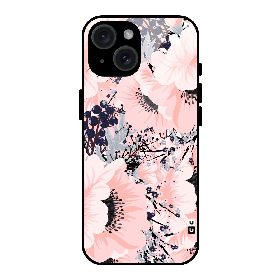 Beautiful Flowers Glass Back Case for iPhone 15