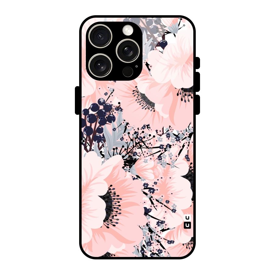 Beautiful Flowers Glass Back Case for iPhone 15 Pro Max