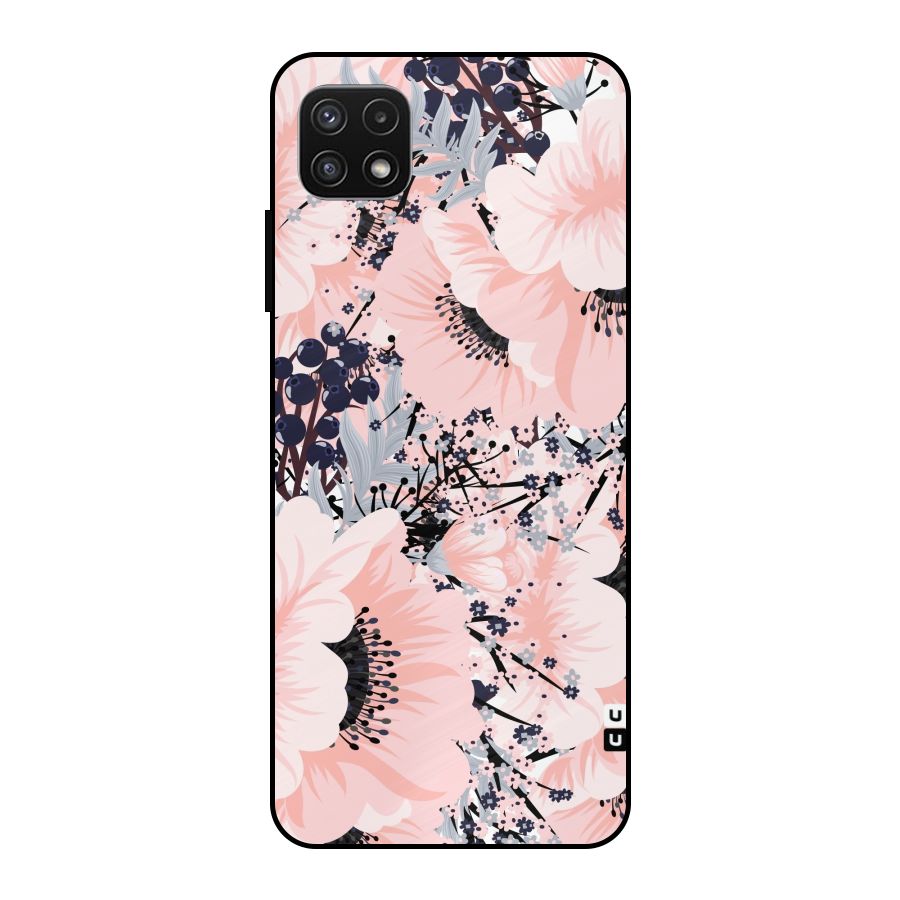 Beautiful Flowers Metal Back Case for Galaxy A22 5G