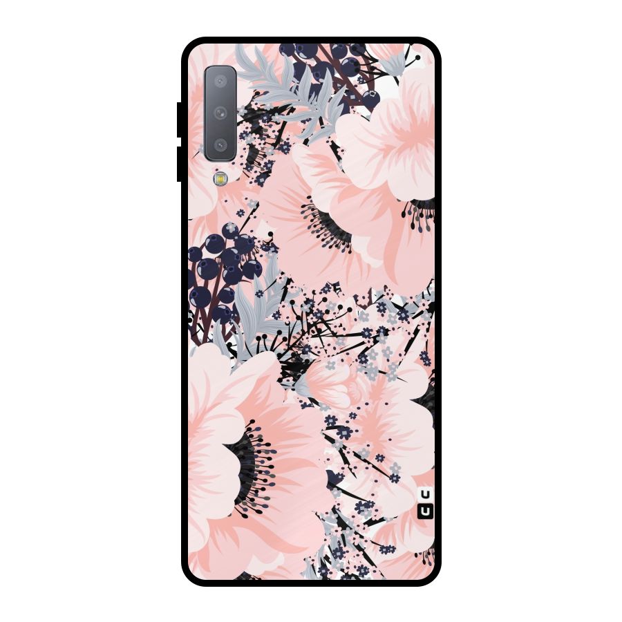 Beautiful Flowers Metal Back Case for Galaxy A7 (2018)