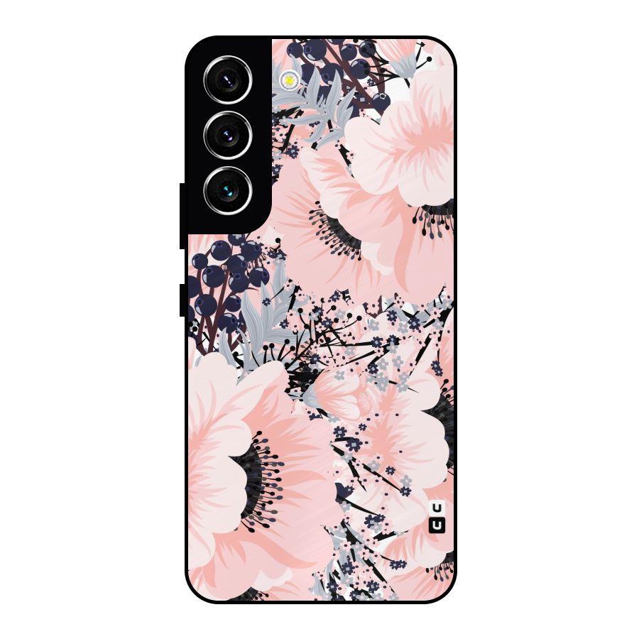 Beautiful Flowers Metal Back Case for Galaxy S22 5G