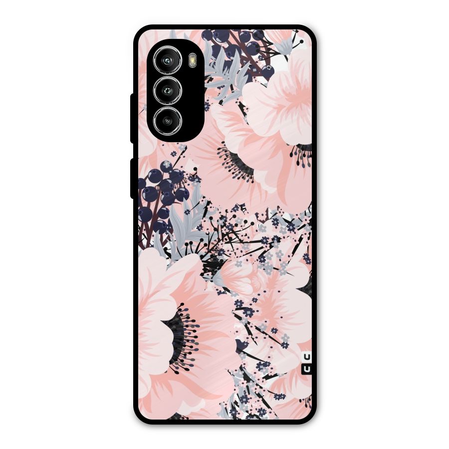 Beautiful Flowers Metal Back Case for Moto G52