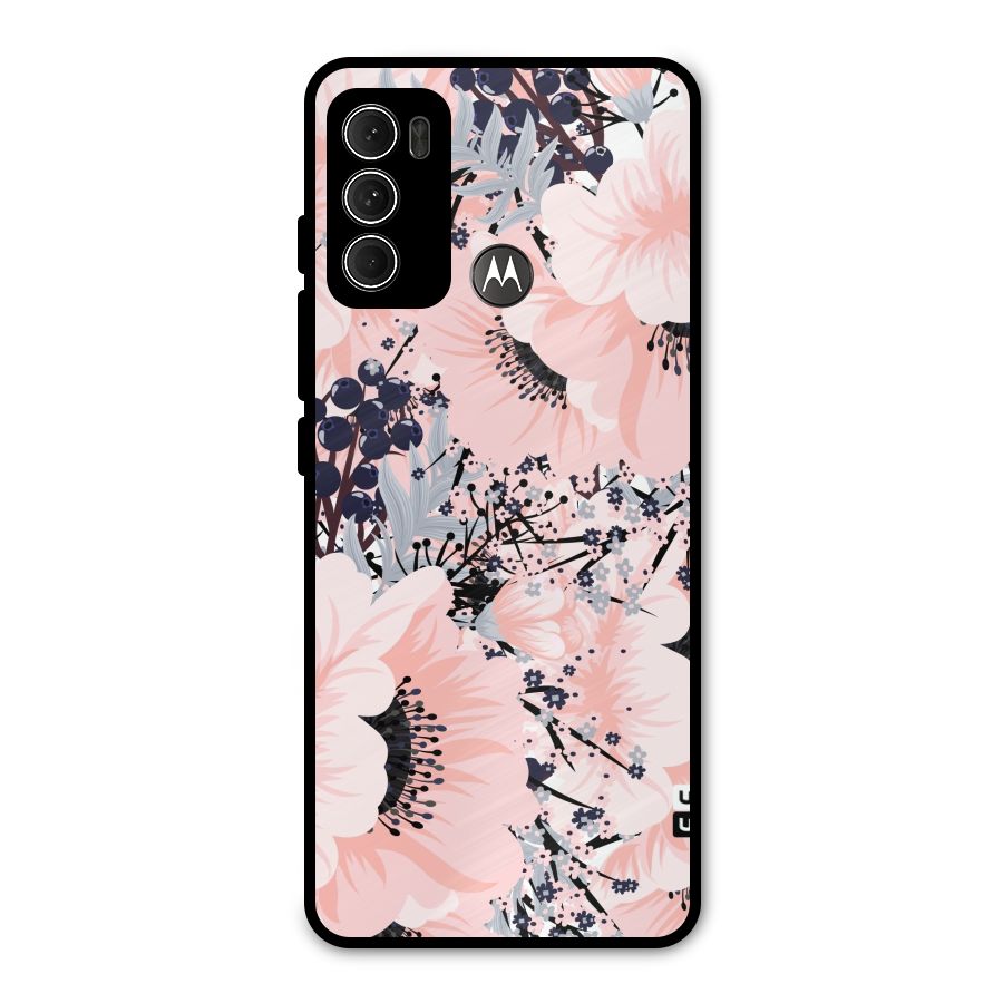 Beautiful Flowers Metal Back Case for Moto G60