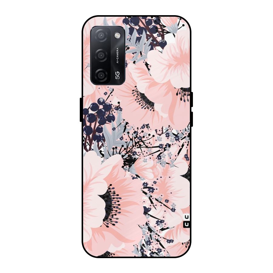 Beautiful Flowers Metal Back Case for Oppo A53s 5G