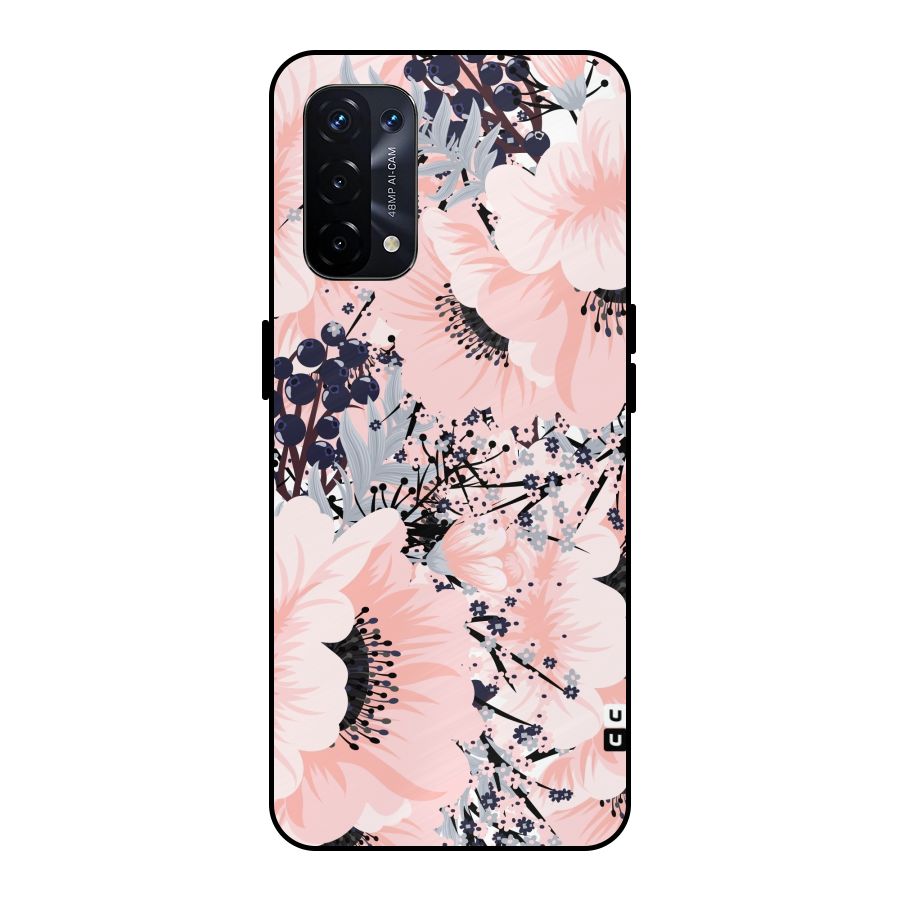 Beautiful Flowers Metal Back Case for Oppo A74 5G