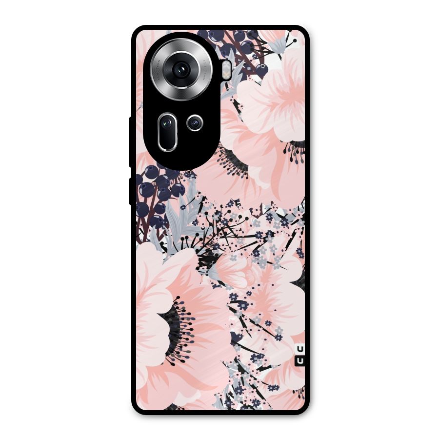 Beautiful Flowers Metal Back Case for Oppo Reno11 5G