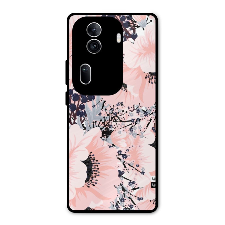 Beautiful Flowers Metal Back Case for Oppo Reno11 Pro 5G