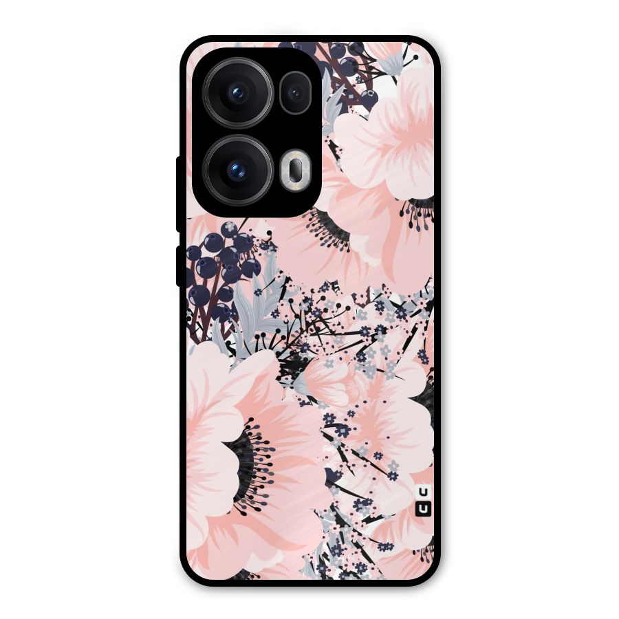 Beautiful Flowers Metal Back Case for Oppo Reno13 Pro