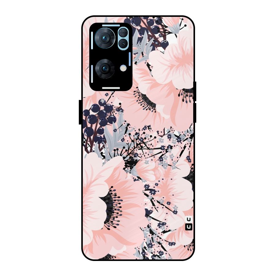 Beautiful Flowers Metal Back Case for Oppo Reno7 Pro 5G