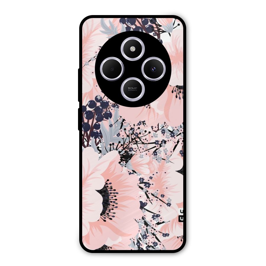 Beautiful Flowers Metal Back Case for Poco C75 5G