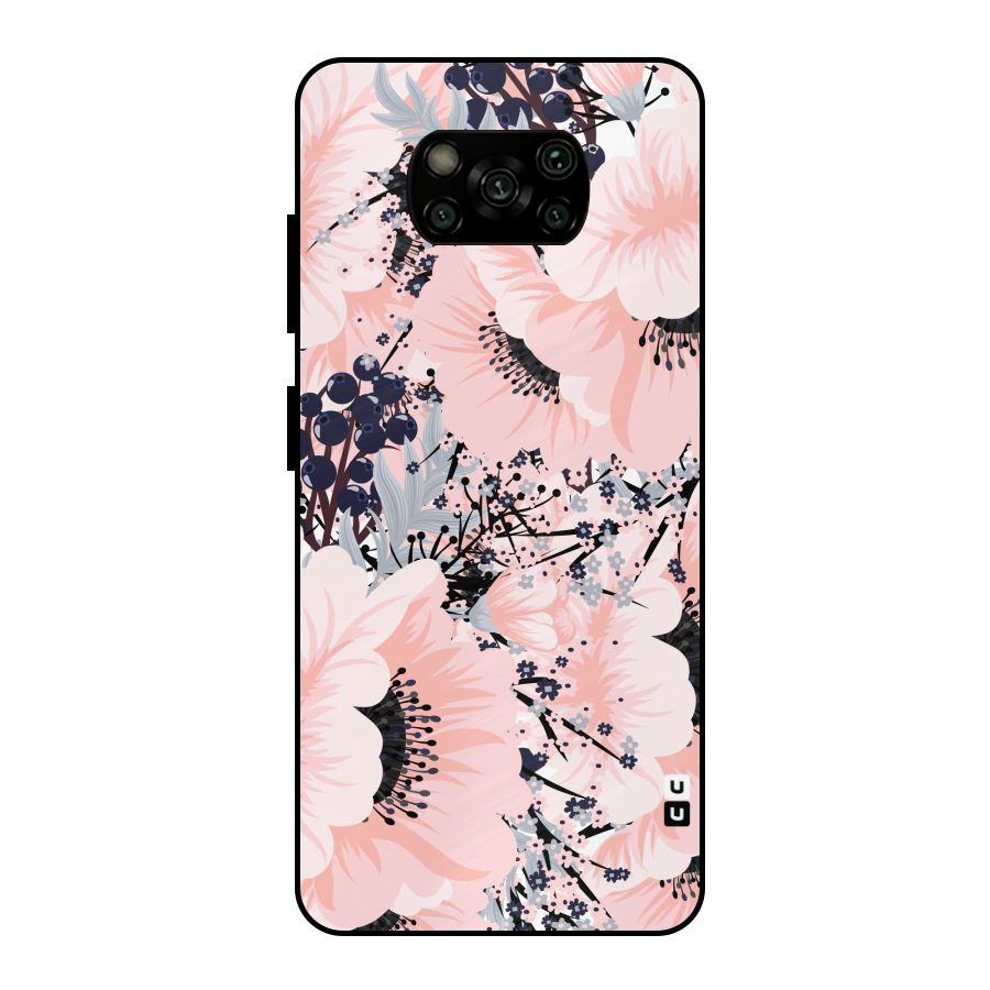 Beautiful Flowers Metal Back Case for Poco X3