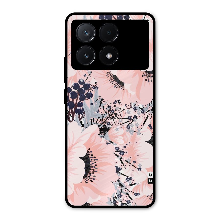 Beautiful Flowers Metal Back Case for Poco X6 Pro