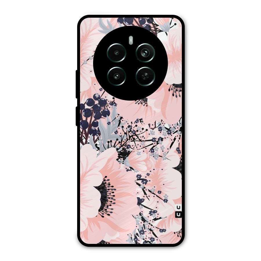 Beautiful Flowers Metal Back Case for Realme 12 Pro Plus