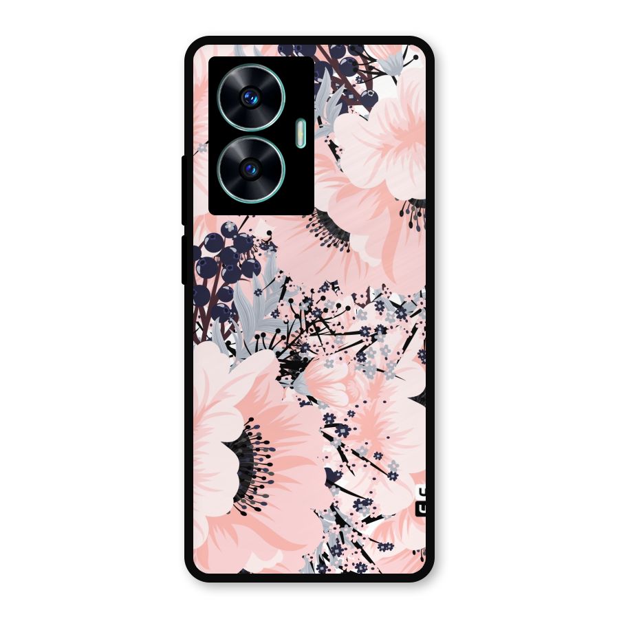 Beautiful Flowers Metal Back Case for Realme Narzo N55