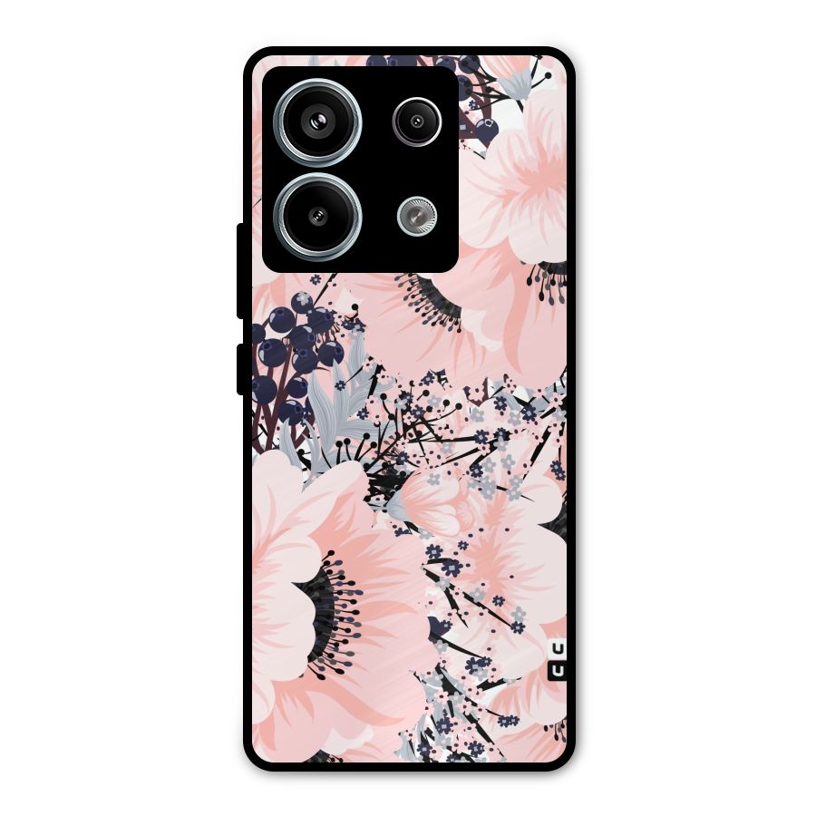 Beautiful Flowers Metal Back Case for Redmi Note 13 Pro 5G