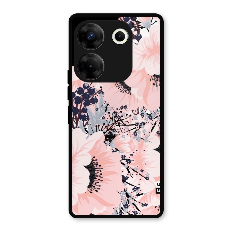 Beautiful Flowers Metal Back Case for Tecno Camon 20