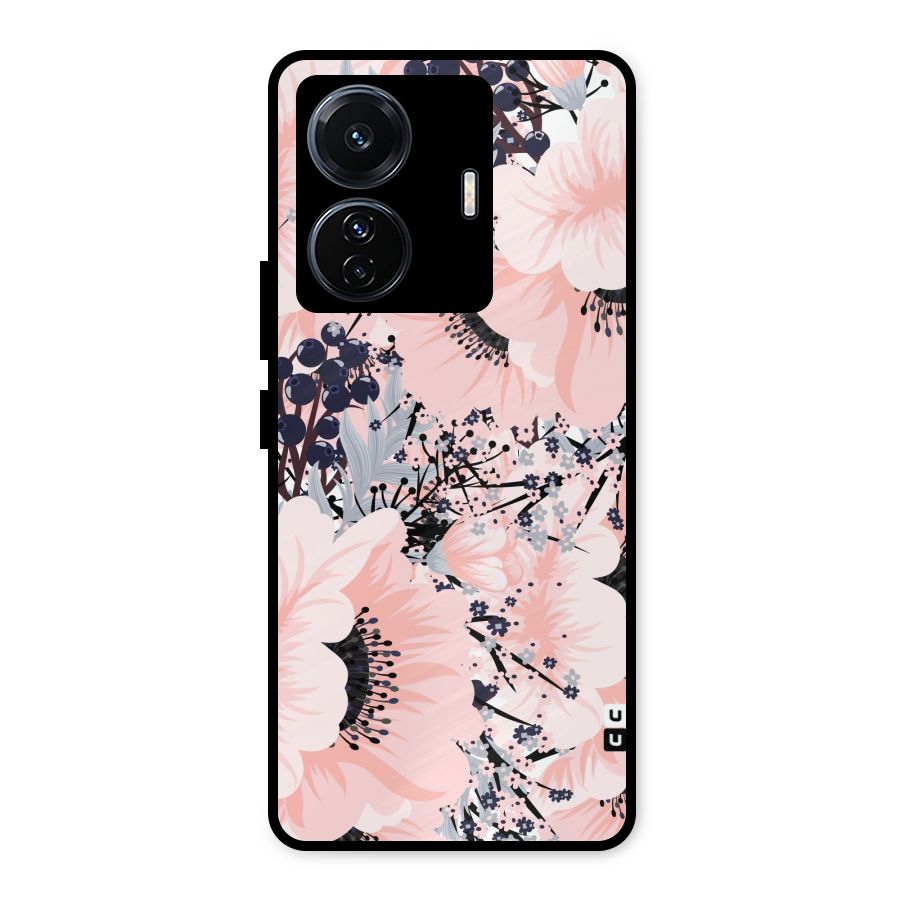 Beautiful Flowers Metal Back Case for Vivo T1 Pro