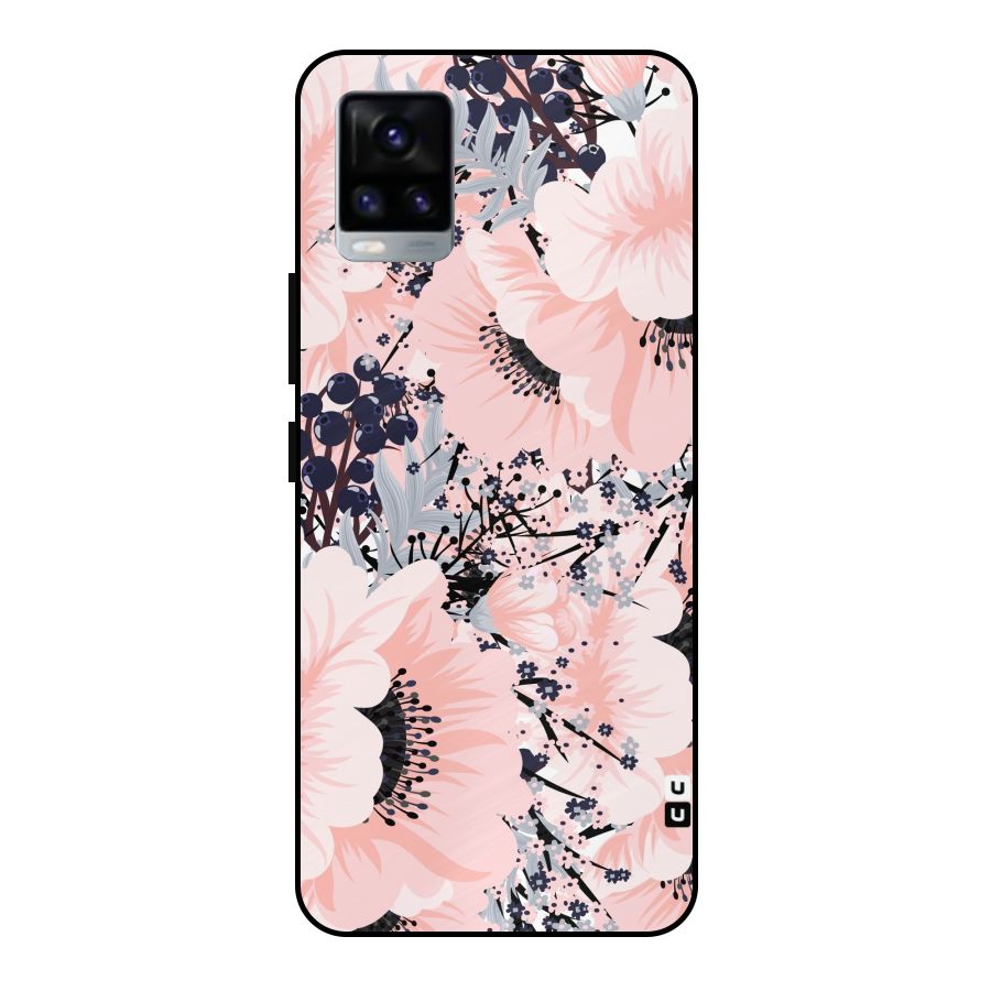 Beautiful Flowers Metal Back Case for Vivo V20