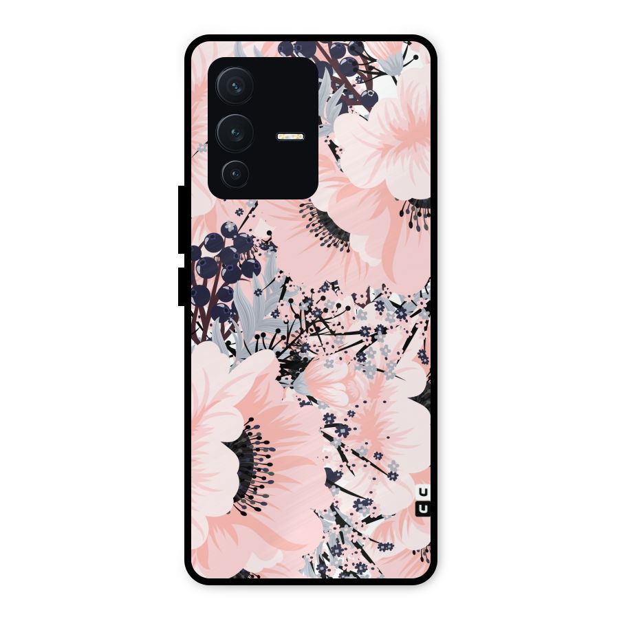Beautiful Flowers Metal Back Case for Vivo V23 5G