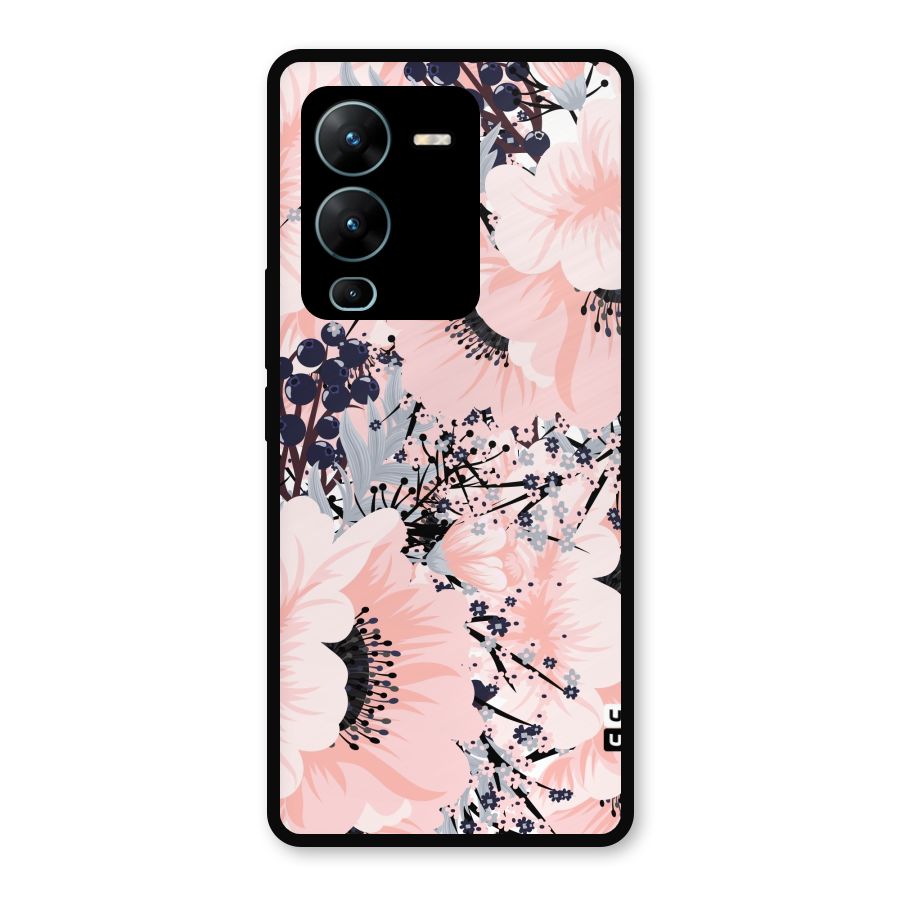 Beautiful Flowers Metal Back Case for Vivo V25 Pro