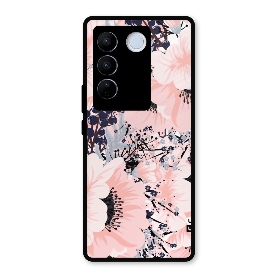 Beautiful Flowers Metal Back Case for Vivo V27
