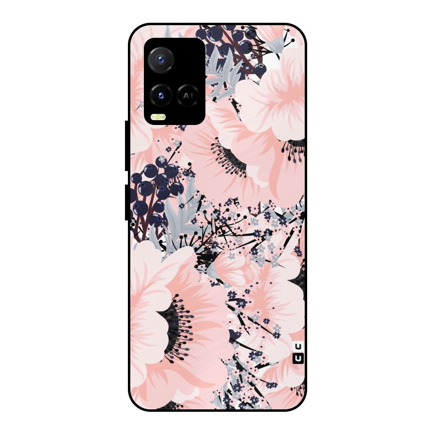 Beautiful Flowers Metal Back Case for Vivo Y21