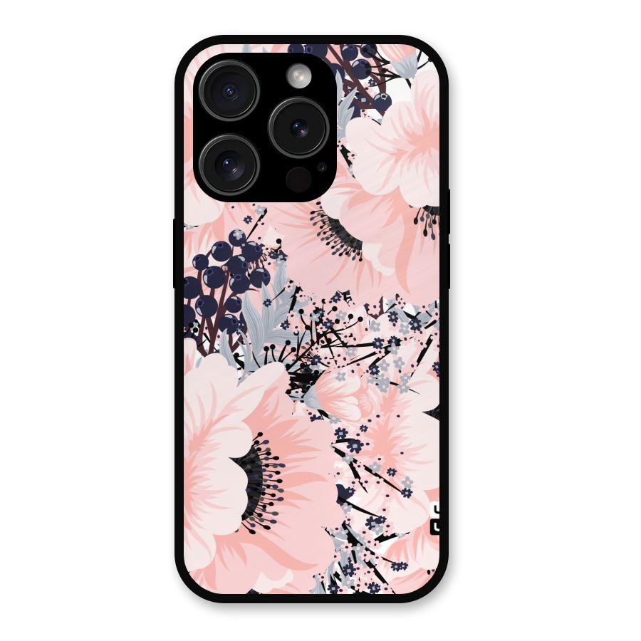 Beautiful Flowers Metal Back Case for iPhone 15 Pro