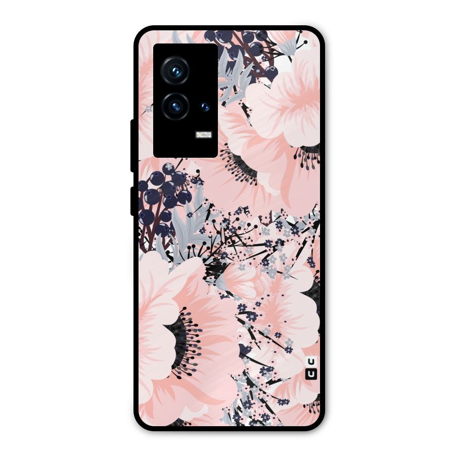 Beautiful Flowers Metal Back Case for iQOO 9 5G