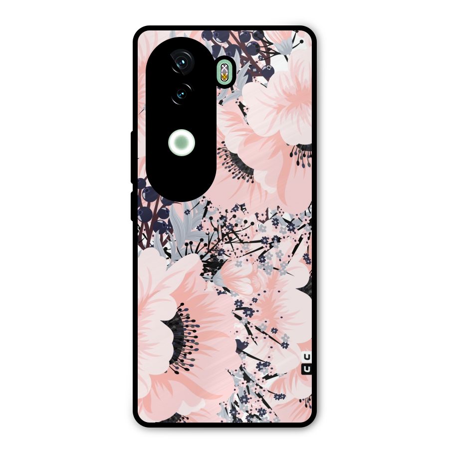 Beautiful Flowers Metal Back Case for iQOO Z9s