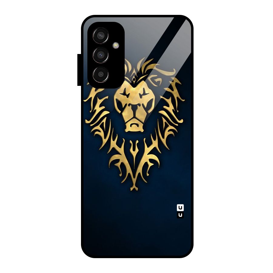 Beautiful Golden Lion Design Glass Back Case for Galaxy F13