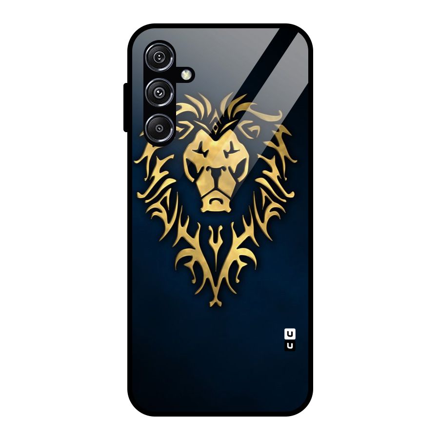 Beautiful Golden Lion Design Glass Back Case for Galaxy M34 5G
