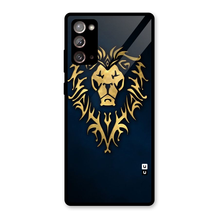 Beautiful Golden Lion Design Glass Back Case for Galaxy Note 20