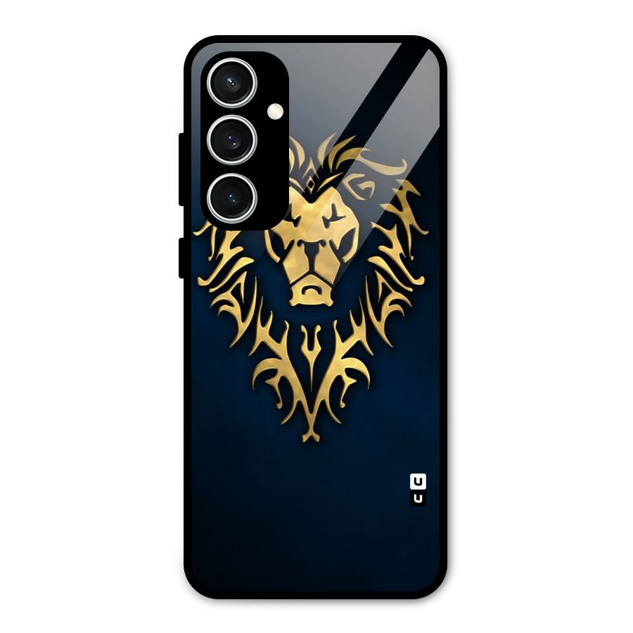 Beautiful Golden Lion Design Glass Back Case for Galaxy S23 FE