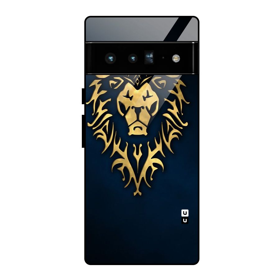 Beautiful Golden Lion Design Glass Back Case for Google Pixel 6 Pro