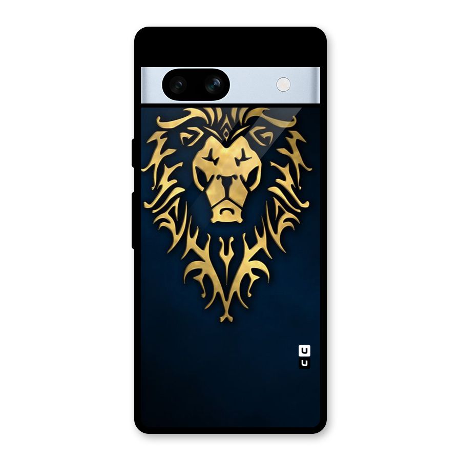 Beautiful Golden Lion Design Glass Back Case for Google Pixel 7a