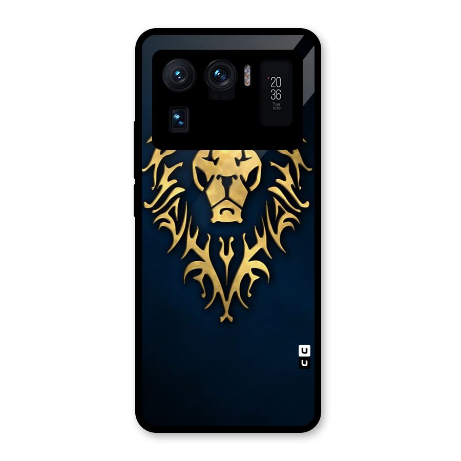 Beautiful Golden Lion Design Glass Back Case for Mi 11 Ultra