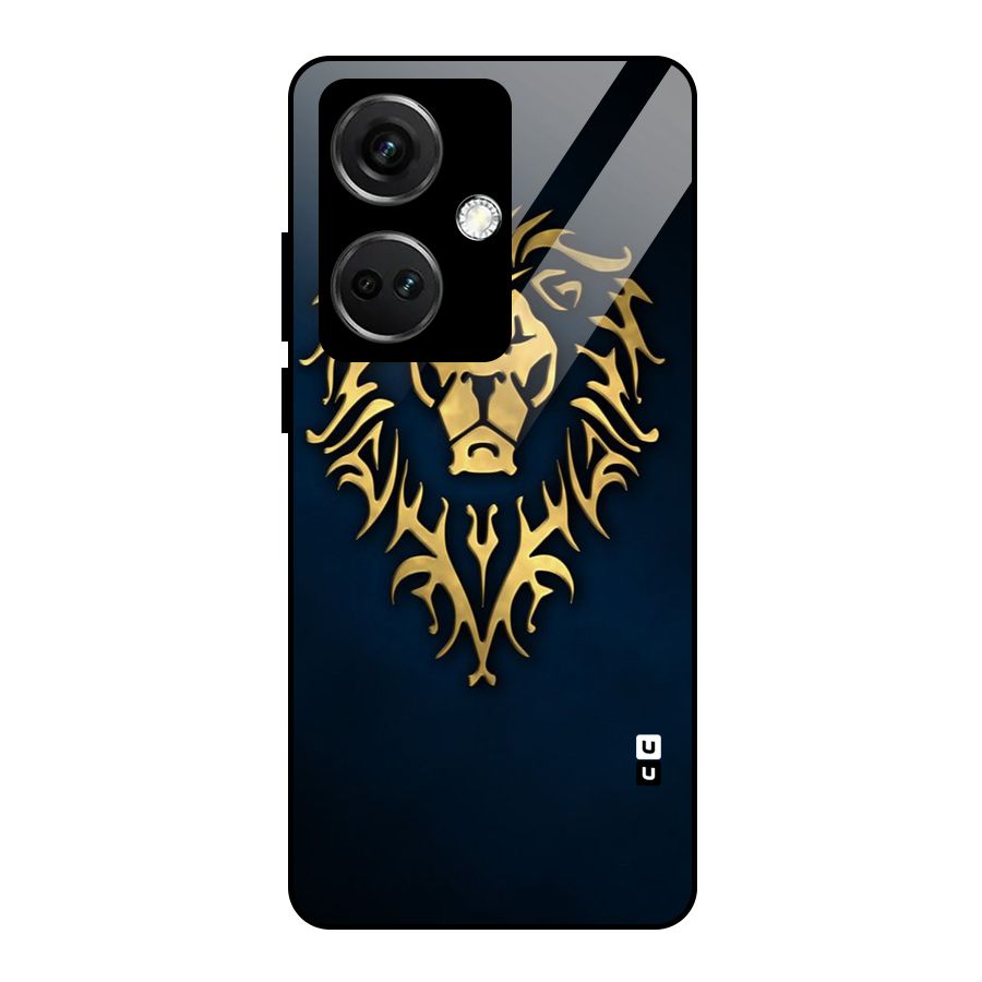Beautiful Golden Lion Design Glass Back Case for OnePlus Nord CE 3 5G