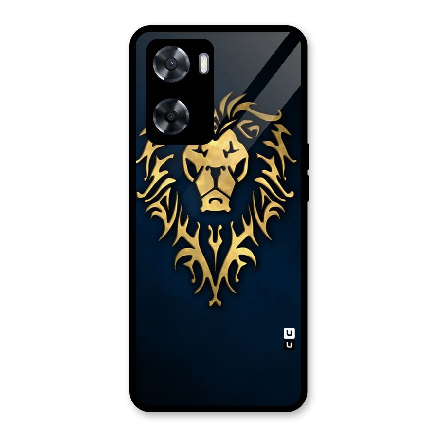 Beautiful Golden Lion Design Glass Back Case for OnePlus Nord N20 SE