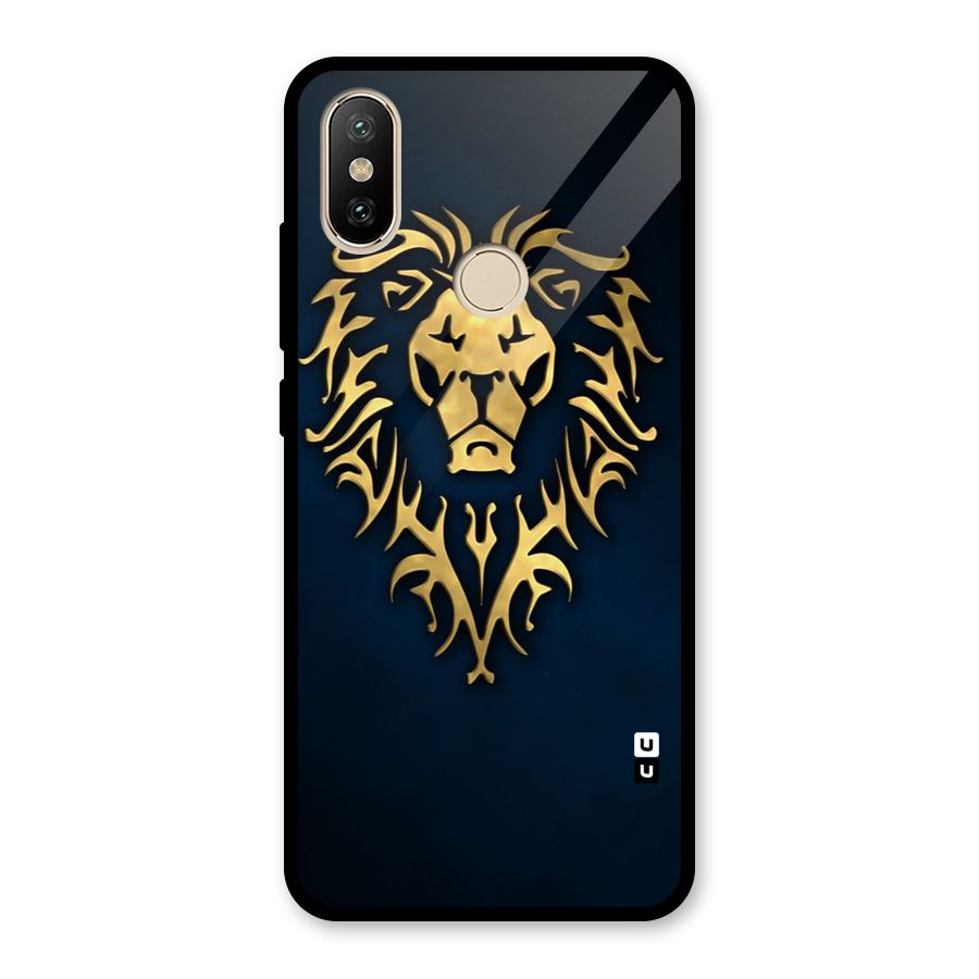 Beautiful Golden Lion Design Glass Back Case for Redmi A2