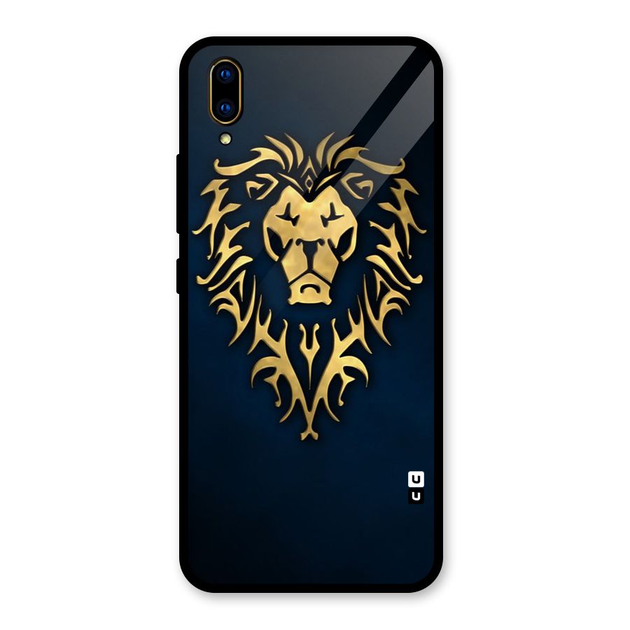 Beautiful Golden Lion Design Glass Back Case for Vivo V11 Pro