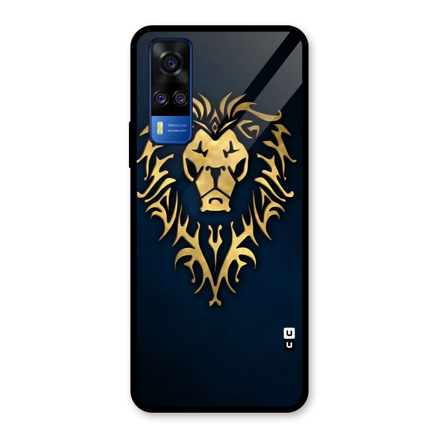 Beautiful Golden Lion Design Glass Back Case for Vivo Y31