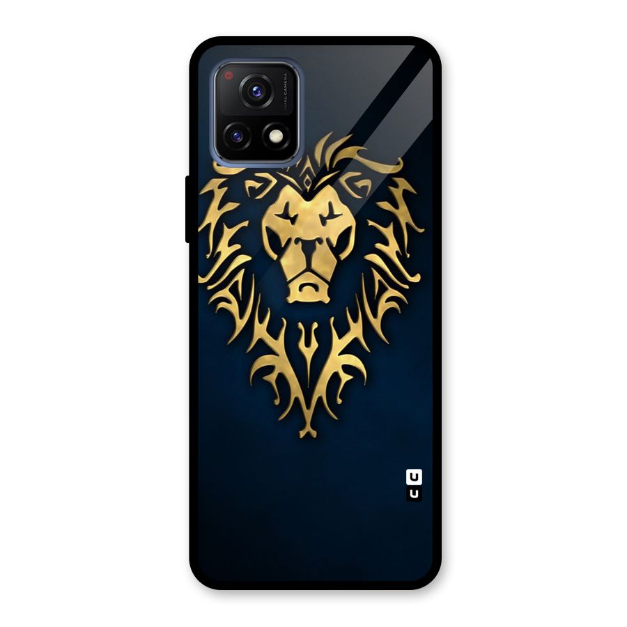 Beautiful Golden Lion Design Glass Back Case for Vivo Y72 5G