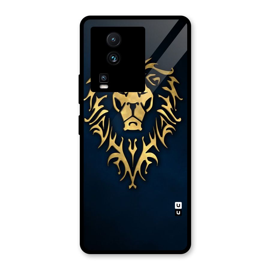 Beautiful Golden Lion Design Glass Back Case for Vivo iQOO Neo 7 Pro