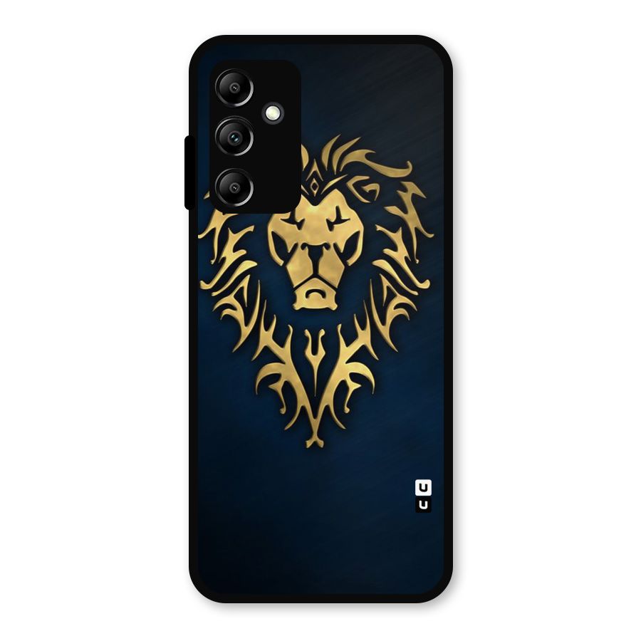 Beautiful Golden Lion Design Metal Back Case for Galaxy A14 5G