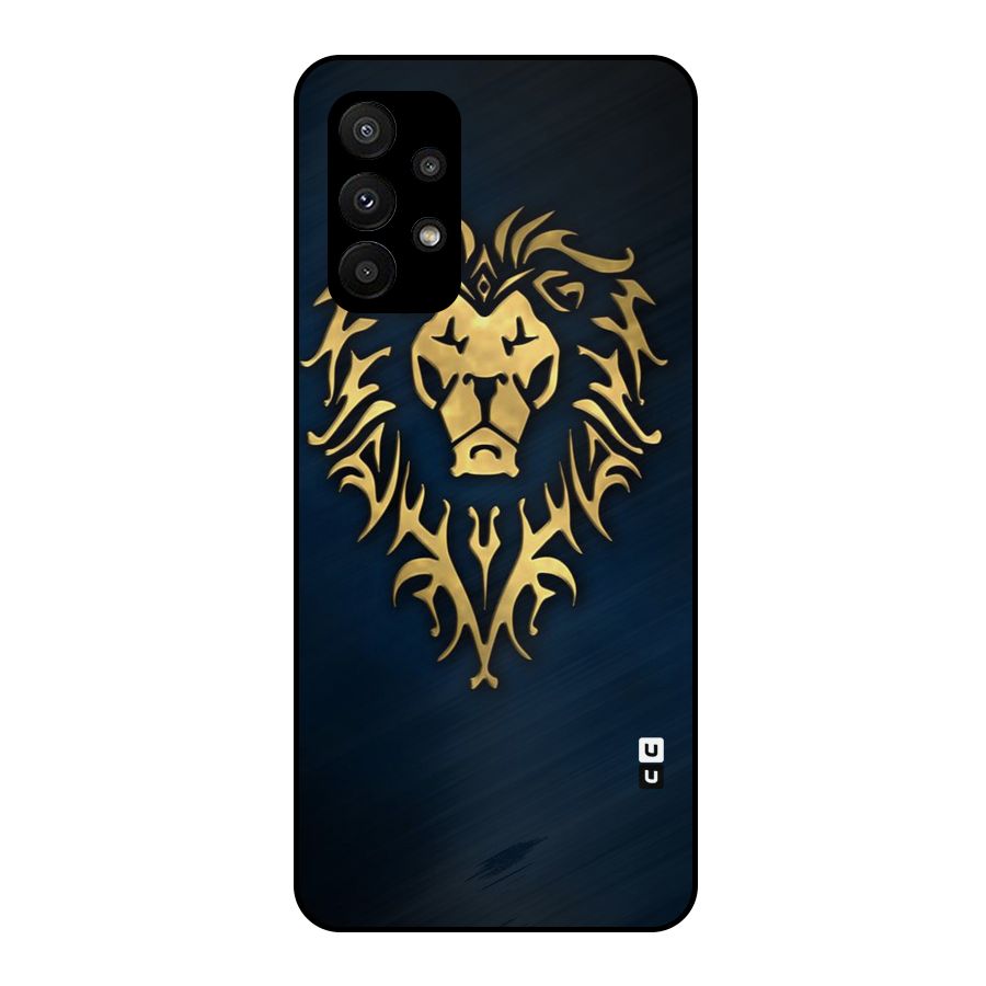 Beautiful Golden Lion Design Metal Back Case for Galaxy A23