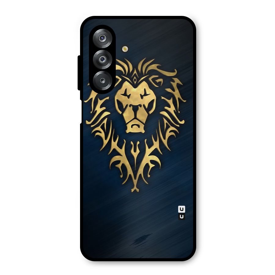 Beautiful Golden Lion Design Metal Back Case for Galaxy A26