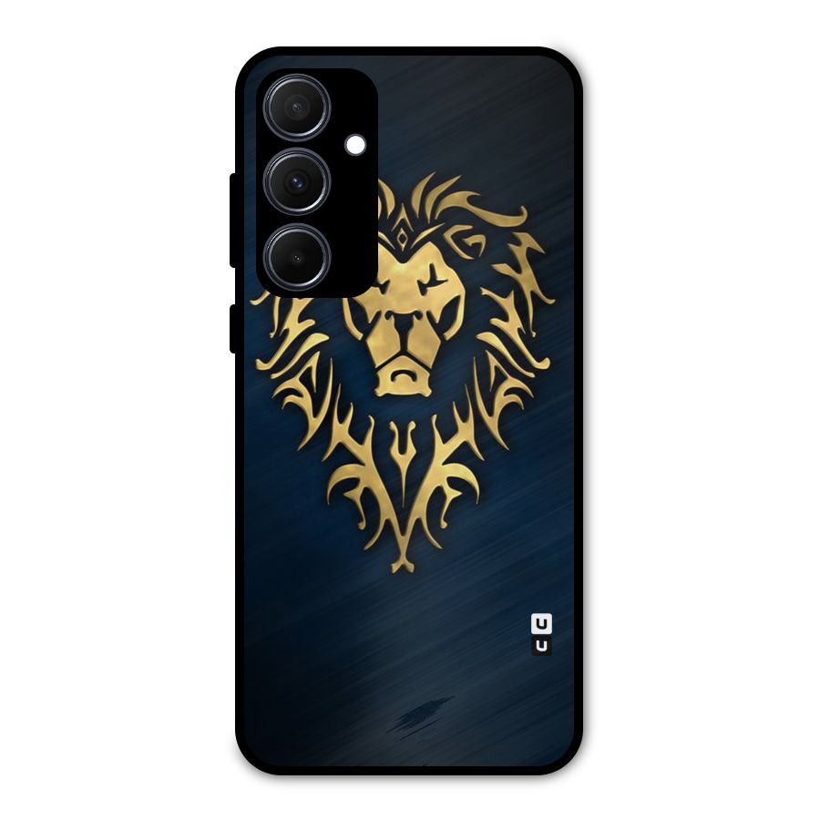 Beautiful Golden Lion Design Metal Back Case for Galaxy A35