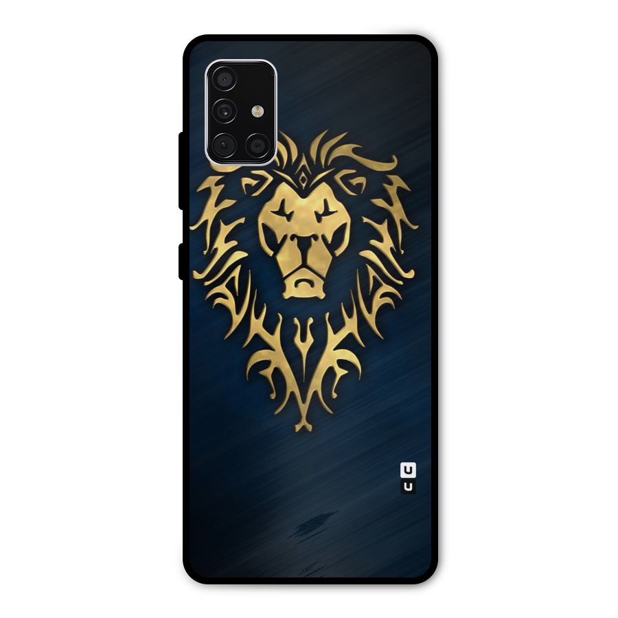 Beautiful Golden Lion Design Metal Back Case for Galaxy A51