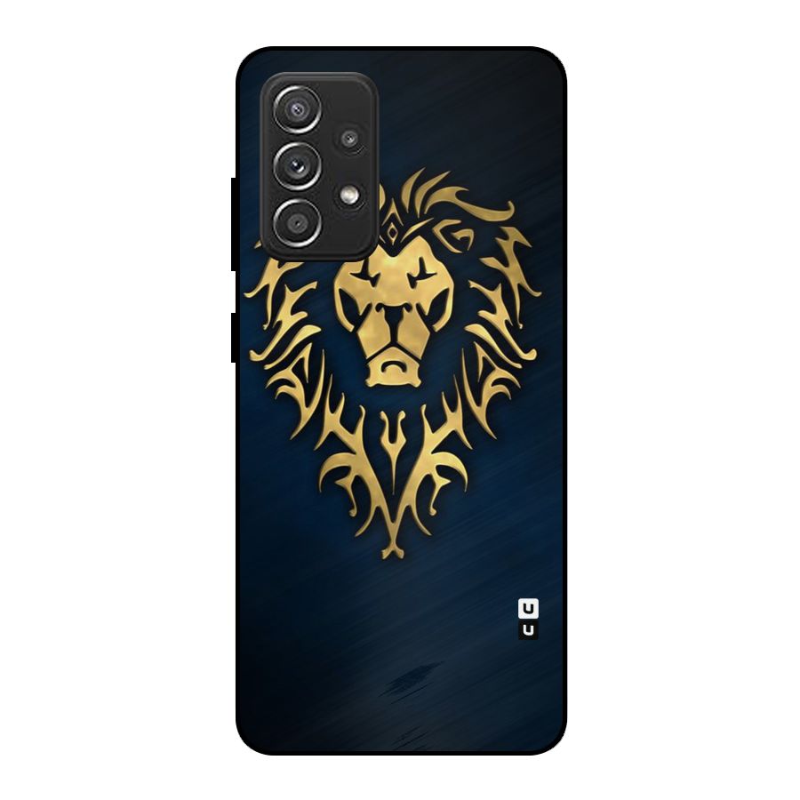 Beautiful Golden Lion Design Metal Back Case for Galaxy A52