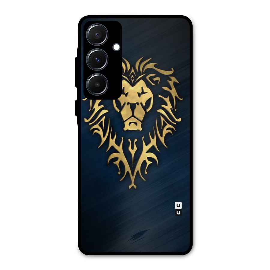 Beautiful Golden Lion Design Metal Back Case for Galaxy A55